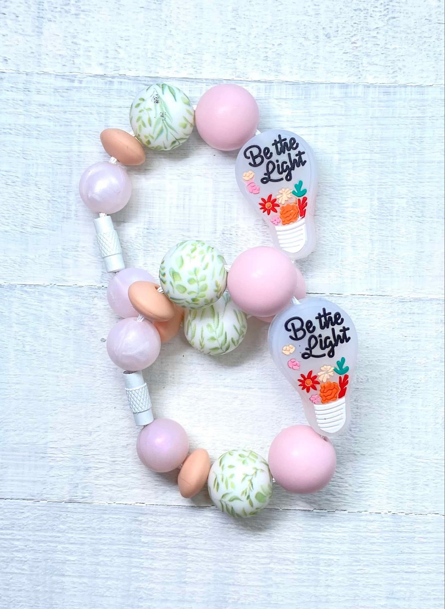 Be The Light Cup Charm/Inspiring Charm/ Charms/ Handle Accessory/ Accessory for Cups/Silicone Beads