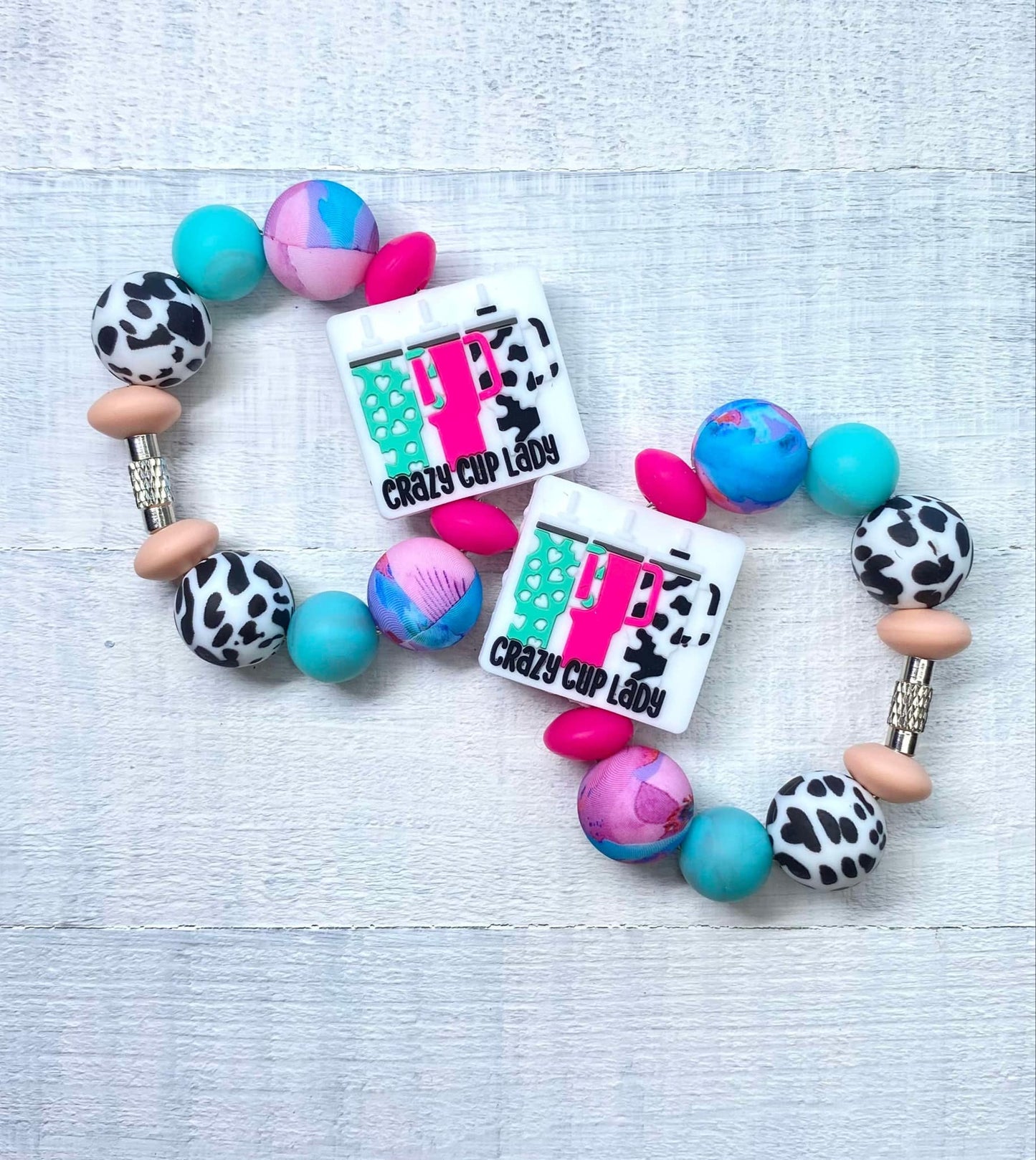 Cray Cup Lady Charm/ Charms/ Handle Accessory/ Accessory For Cups/Silicone Beads