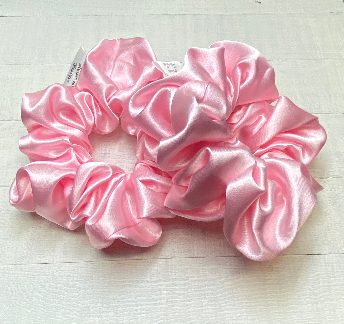 Light Pink Silky Scrunchies/Silk Fabric/Scrunchy/Birthday Gift/Hair Tie Holder/Ponytail Holder