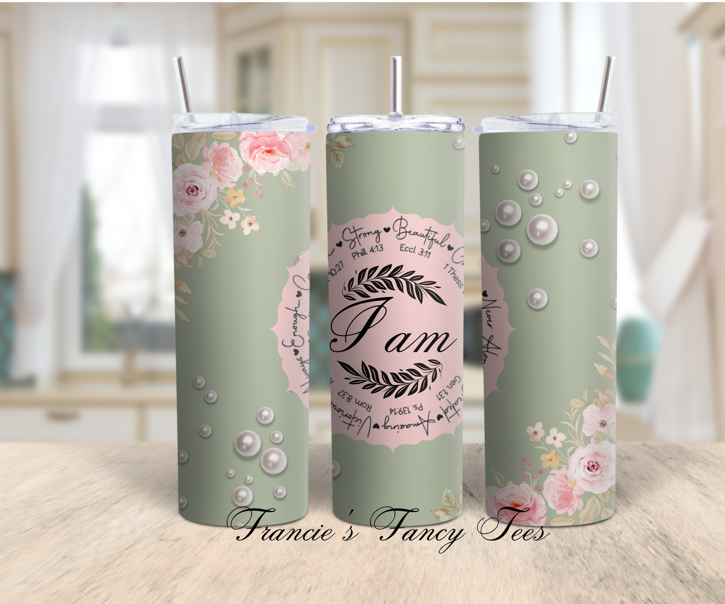 I am Christian Tumbler/Christian Tumbler/ 20oz Tumbler/Sublimation Tumbler/Uplifting Tumbler/Inspiring Tumbler