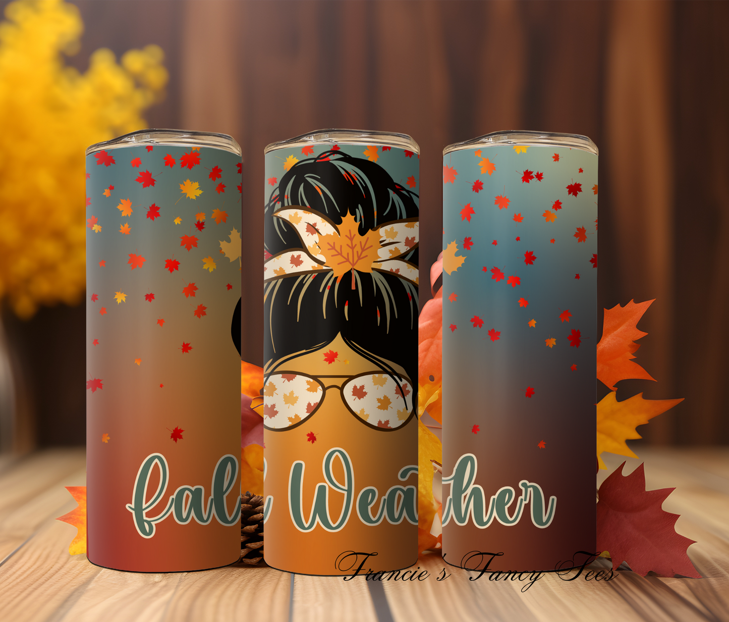 Fall Weather Tumbler/Fall Inspired Tumbler/Autumn Tumbler/Fall Tumbler/20oz Tumbler/ Sublimation Tumbler/Fall Leaves/Cozy Weather Tumbler