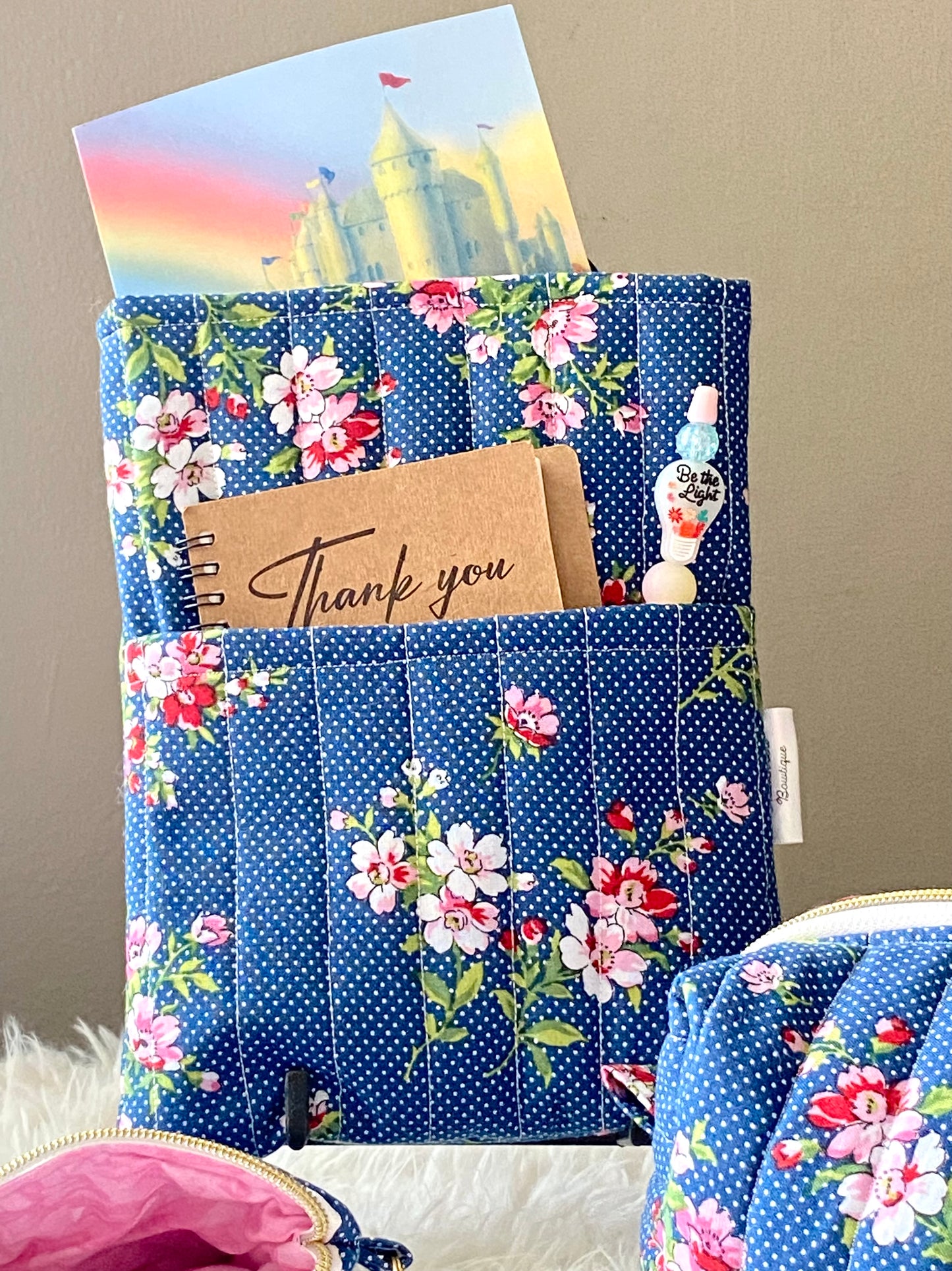 Spring day Boxy bag/Mini purse/wristlet/Book sleeve/ Boxy bag/Medicine bag/Makeup bag/ Christmas gift/Birthday gift/Keychain