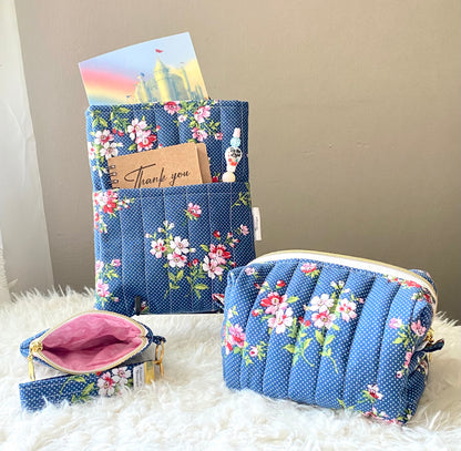 Spring day Boxy bag/Mini purse/wristlet/Book sleeve/ Boxy bag/Medicine bag/Makeup bag/ Christmas gift/Birthday gift/Keychain