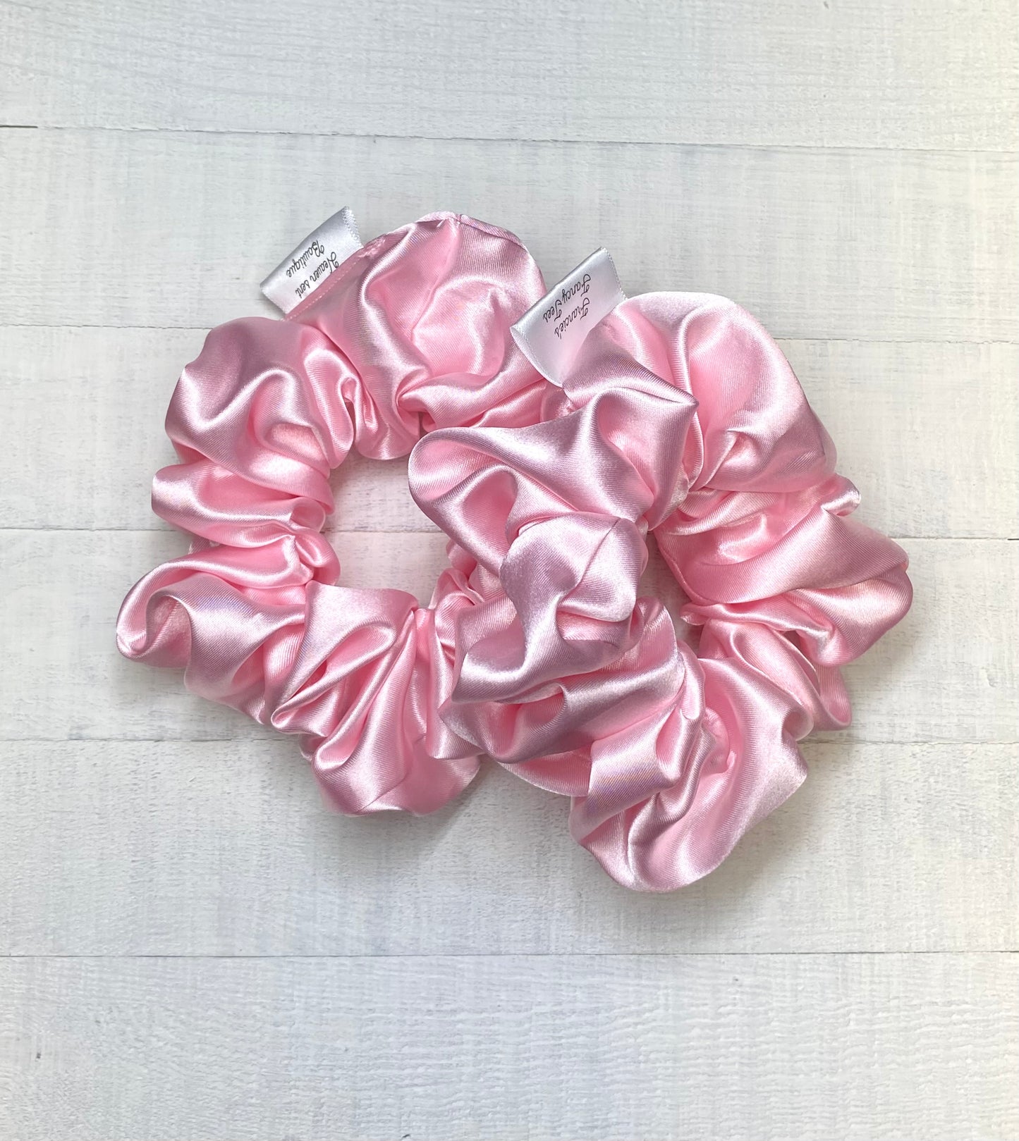 Light Pink Silky Scrunchies/Silk Fabric/Scrunchy/Birthday Gift/Hair Tie Holder/Ponytail Holder