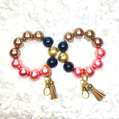 Beaded Wristlet/Hustle Acrylic Beaded Keychain/Handmade Wristlet/Acrylic Bead Wristlet Keychain/Best Gift