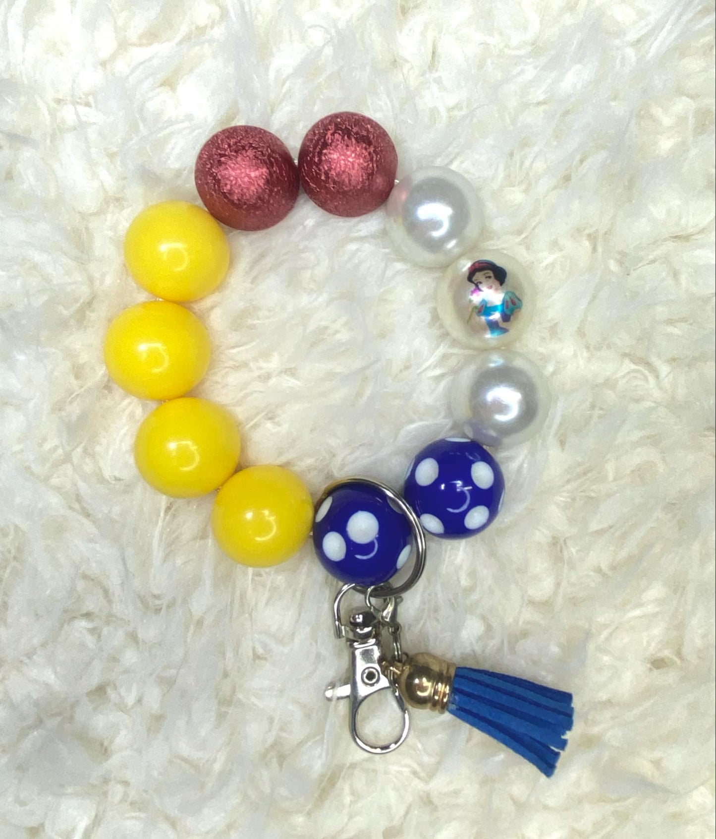 Princess Acrylic Keychain/Handmade Accessories/Acrylic Bead Wristlet Keychain/Keychain