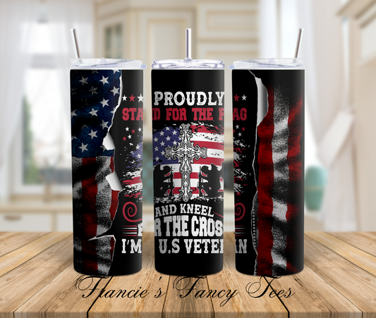 U.S. Veteran Tumbler/Army Tumbler/Christian Tumbler/20oz Tumbler/Sublimation Tumbler/Military Tumbler