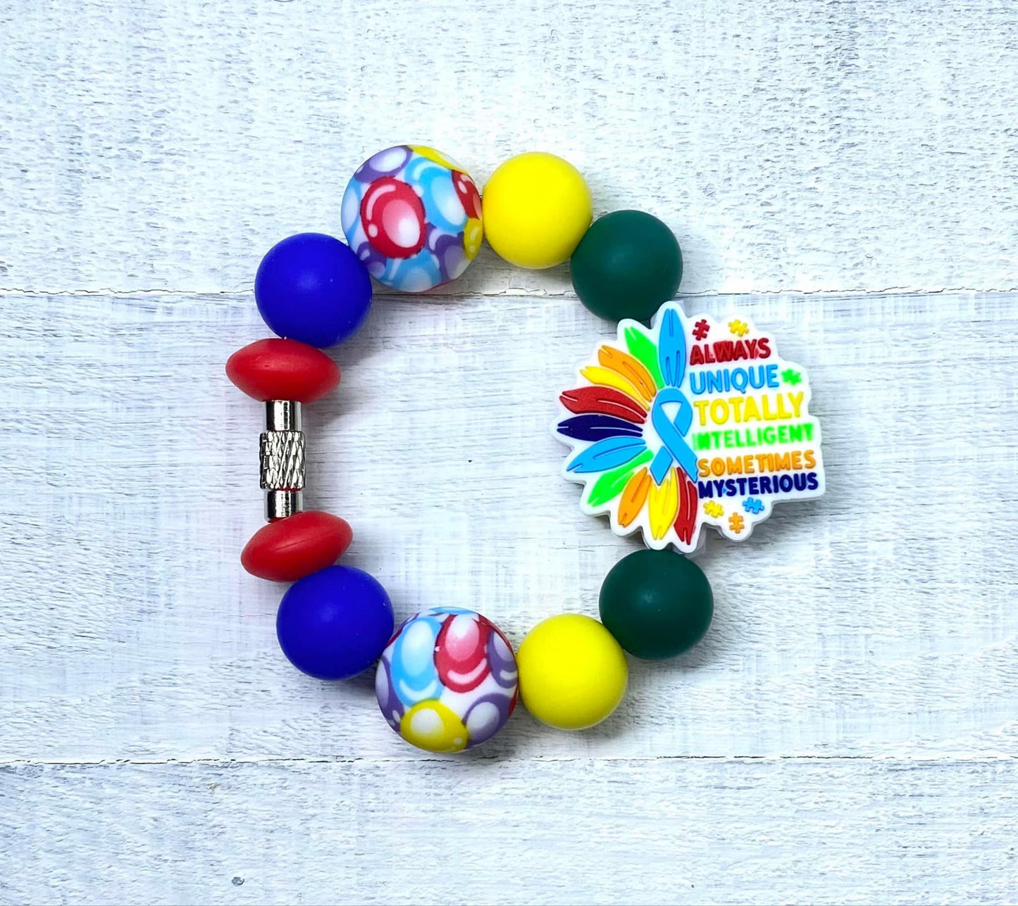 Autism Theme Cup Charms/Autism Theme/Charms/ Handle Accessory/ Accessory for Cups/Silicone Beads