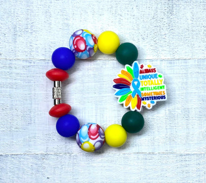 Autism Theme Cup Charms/Autism Theme/Charms/ Handle Accessory/ Accessory for Cups/Silicone Beads