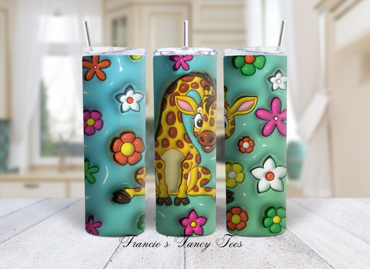 Animals 3D Puffy Tumbler/Animal Tumbler/Kids Tumbler/Birthday Gift/20oz Tumbler/Sublimation Tumbler/ 3D Puffy Tumbler
