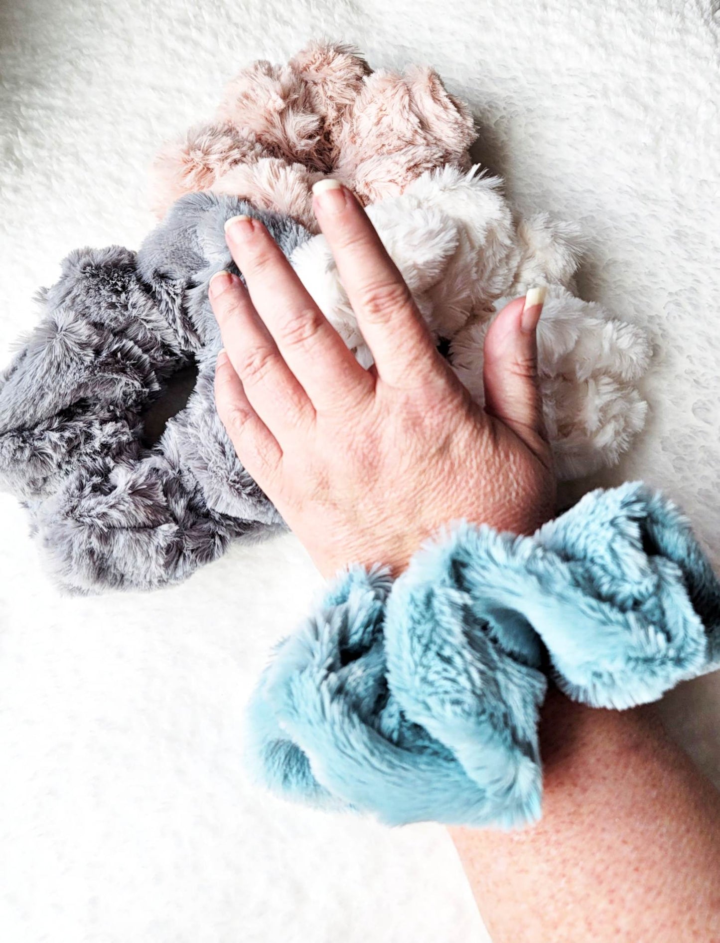 Soft Minky Scrunchies/Plush Scrunchies/Scrunchy/Pony Holder/Hair Tie/Teddy Scrunchies/Fluffy Scrunchy