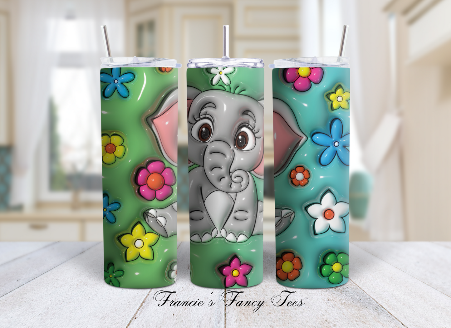 Animals 3D Puffy Tumbler/Animal Tumbler/Kids Tumbler/Birthday Gift/20oz Tumbler/Sublimation Tumbler/ 3D Puffy Tumbler