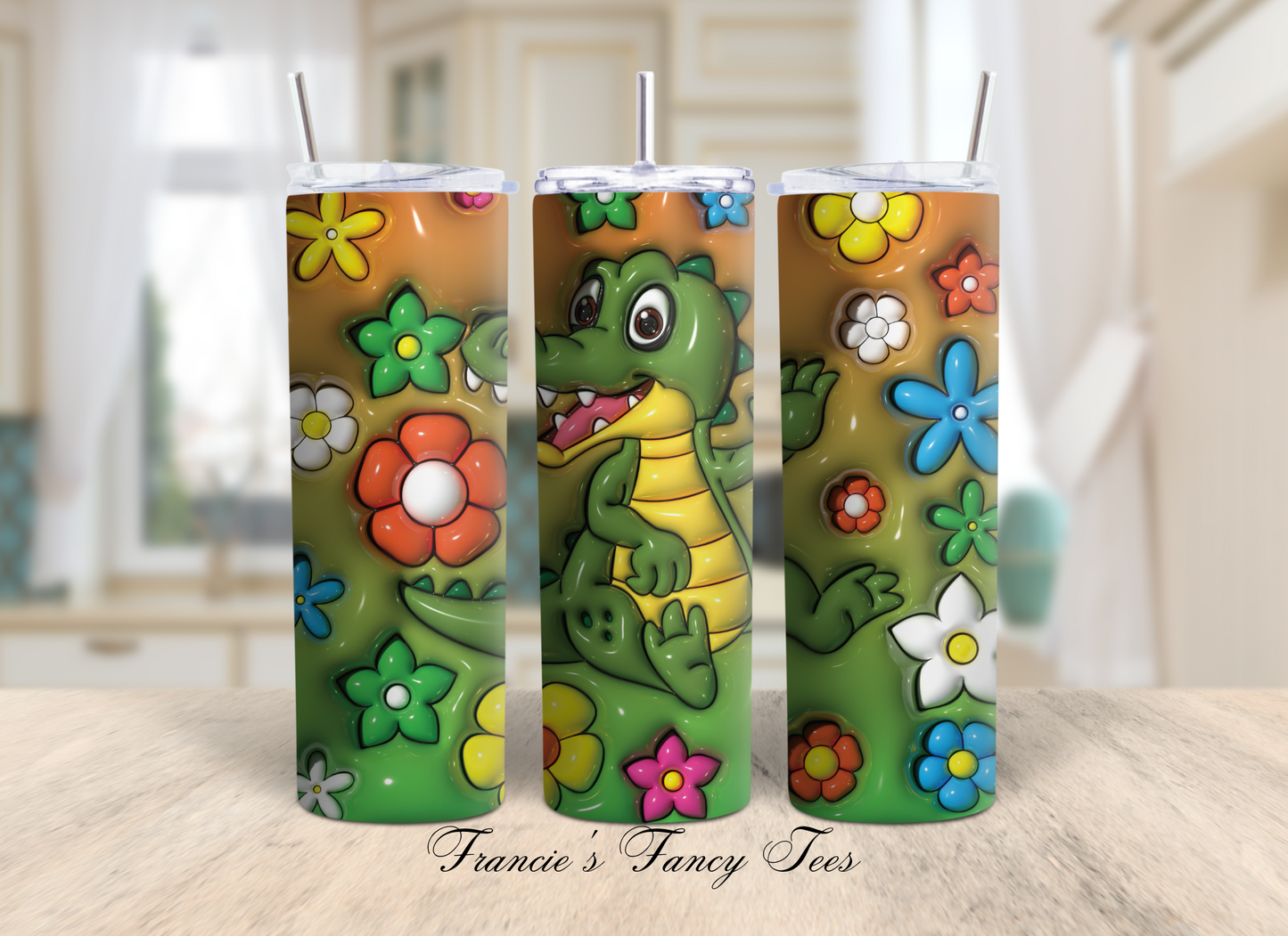 Animals 3D Puffy Tumbler/Animal Tumbler/Kids Tumbler/Birthday Gift/20oz Tumbler/Sublimation Tumbler/ 3D Puffy Tumbler