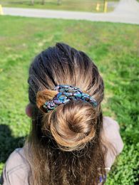 Mermaid Theme Scrunches/Metallic Fabric/Kids Scrunchies/Ponytail Holder/Hair Tie/Mermaid