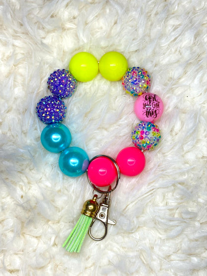 Girl You Got This Acrylic Keychain/Inspiring Keychain/Handmade Accessories/Acrylic Bead Wristlet Keychain/Best Friend Gift/Gifts for Her