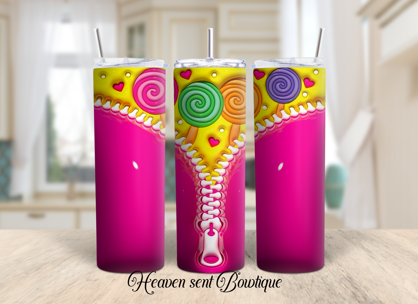 Lollypop 3D Tumbler/Candy Tumbler/Kids Tumbler/20oz Tumbler/Sublimation Tumbler/ Birthday gift/ Christmas Gift/ 3D Puffy Tumbler
