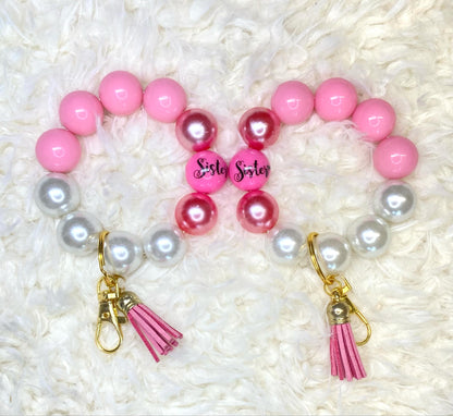 Sister Acrylic Beaded Keychain/Best Sister Ever/ Handmade Accessories/Acrylic Bead Wristlet Keychain/Best Gift