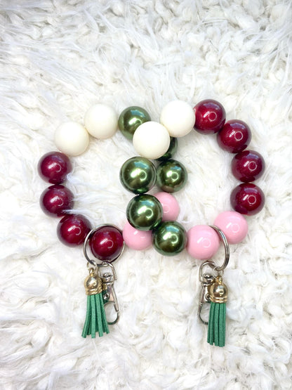Keychain/Beaded Keychain/Handmade/Acrylic Beaded Wristlet Keychain/
