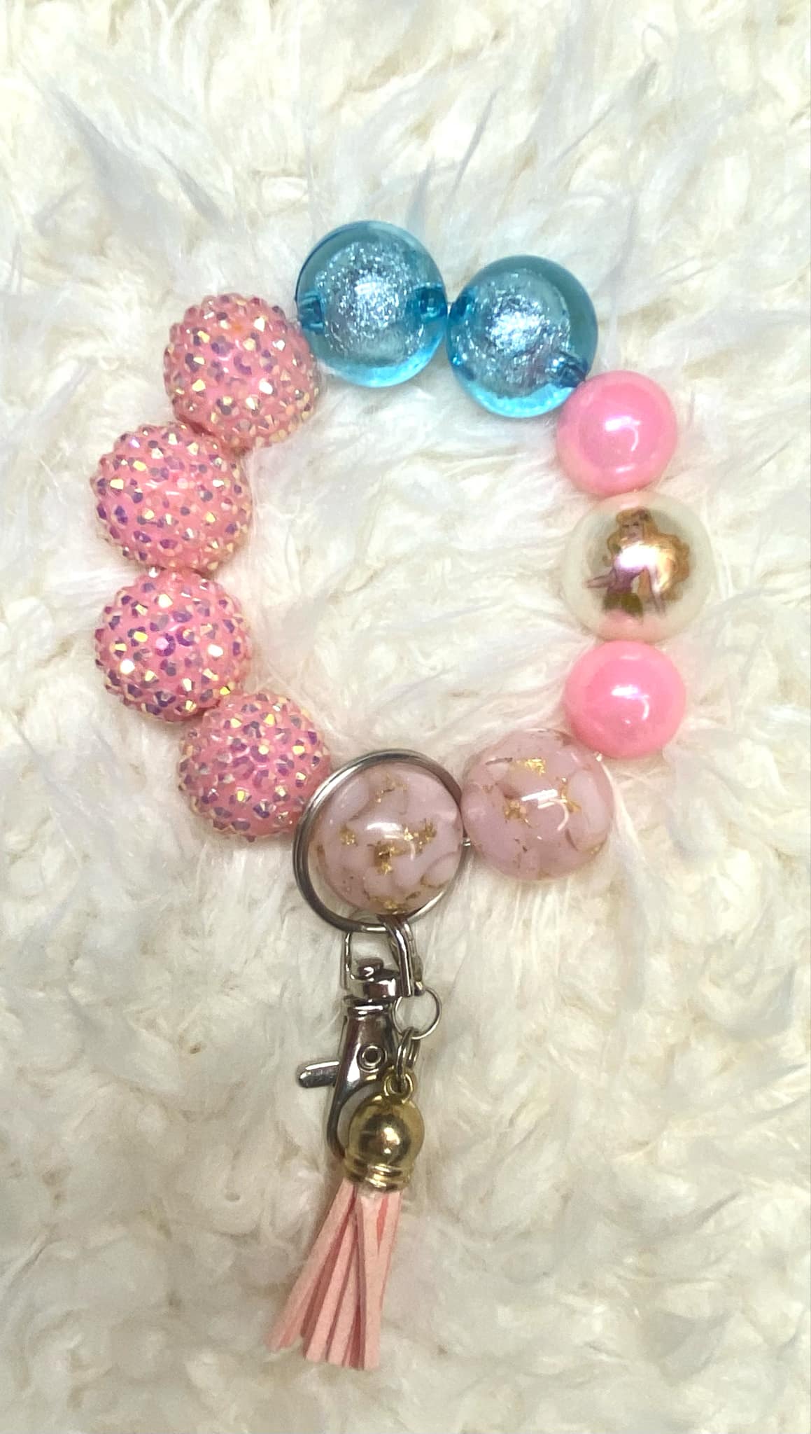 Princess Acrylic Keychain/Handmade Accessories/Acrylic Bead Wristlet Keychain/Keychain
