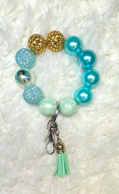 Princess Acrylic Keychain/Handmade Accessories/Acrylic Bead Wristlet Keychain/Keychain