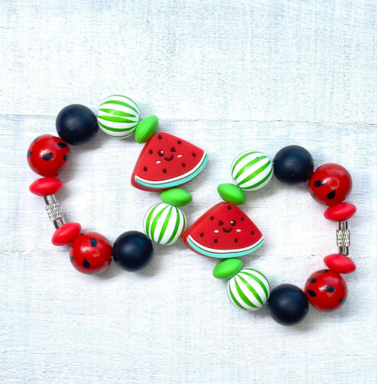 Watermelon Cup Charm/ Summer Theme/Charms/ Handle Accessory/ Accessory For Cups/Silicone Beads