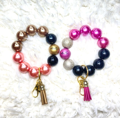 Beaded Wristlet/Hustle Acrylic Beaded Keychain/Handmade Wristlet/Acrylic Bead Wristlet Keychain/Best Gift