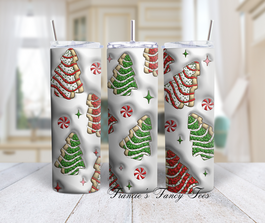 Christmas Tree Dessert Tumbler/3D Puffy Tumbler/Christmas Theme/Christmas Gift/20oz Tumbler/Gift/Sublimation Tumbler