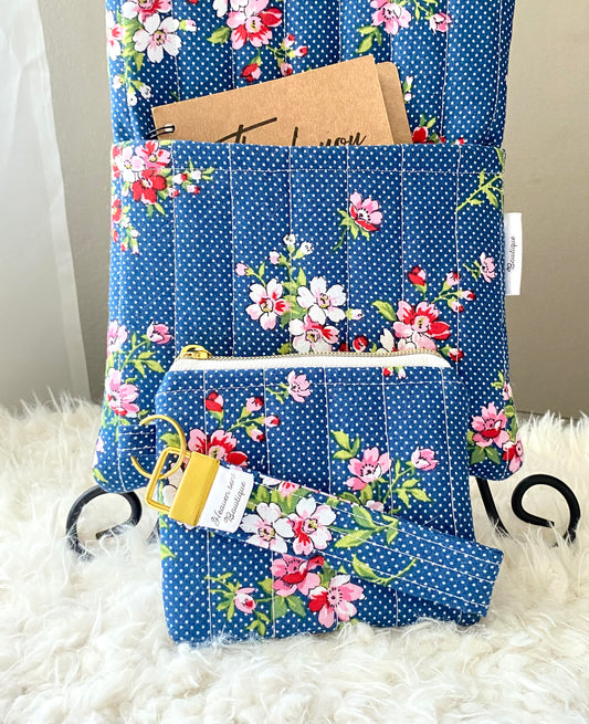 Spring day Boxy bag/Mini purse/wristlet/Book sleeve/ Boxy bag/Medicine bag/Makeup bag/ Christmas gift/Birthday gift/Keychain