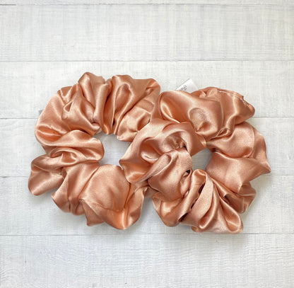 Rose Gold Scrunchy/Ponytail Holder/Hair Tie/Birthday Gift/Wedding Gift/Scrunchies For Girls/Silk Fabric/Silk Scrunchies