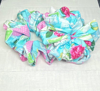 Paris Scrunchy/Paris Theme Scrunchy/Cotton Fabric/Kids Scrunchy/Birthday Gift/Hair Tie/Ponytail Holder
