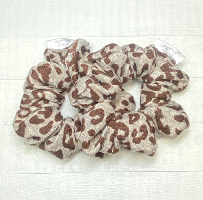 Gray Cheetah Scrunchy/Birthday Gift/Cheetah Theme/Hair Tie Holder/Wedding Gift