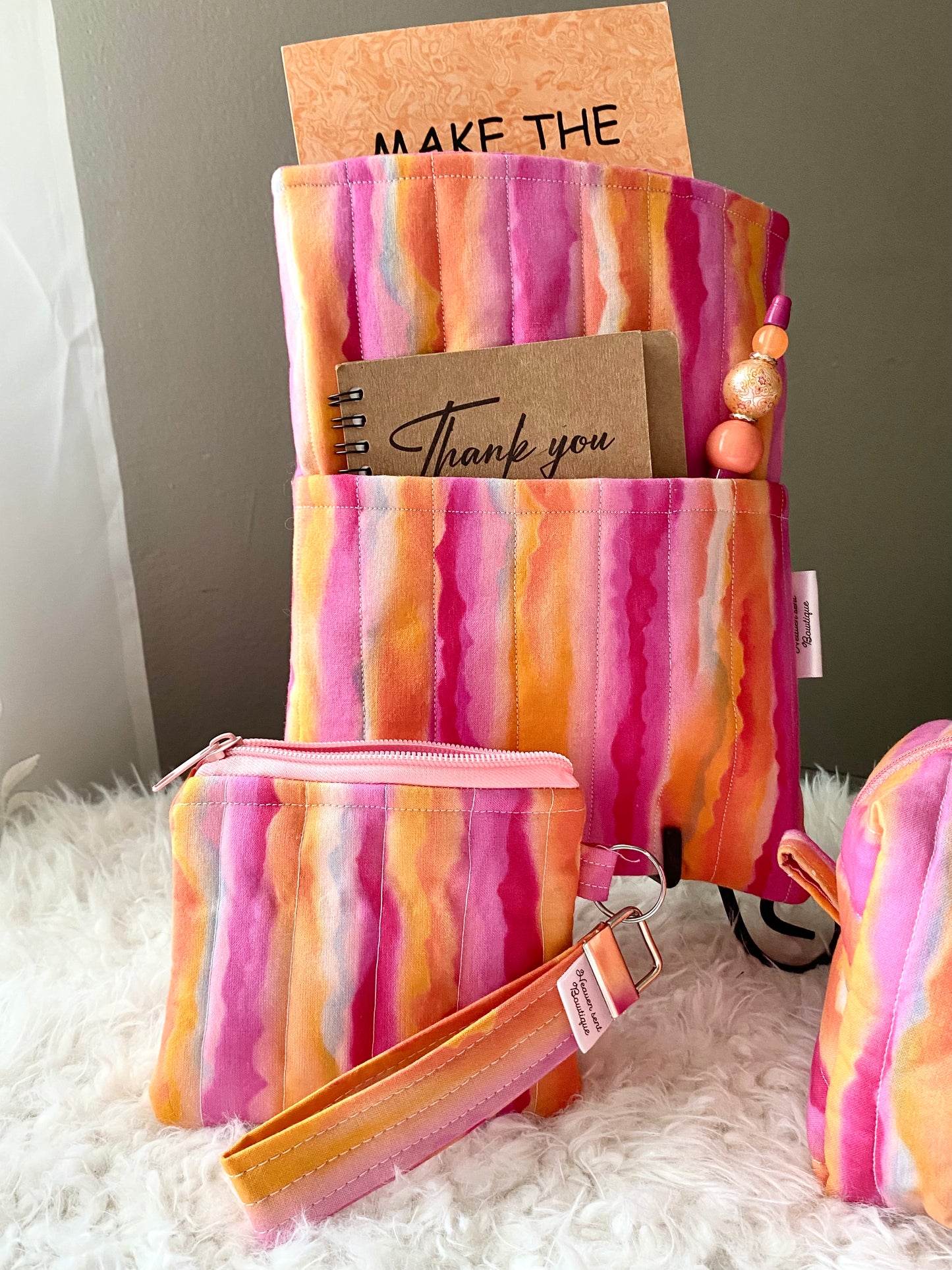 Quilted Boxy bag/Travel bag/ Mini purse w/ wristlet/ Book sleeve/Boxy bag/ Makeup bag/ Medicine bag/ birthday gift/ Christmas gift/keychain
