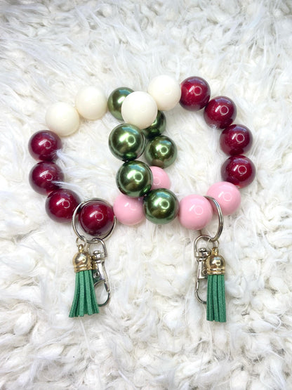 Keychain/Beaded Keychain/Handmade/Acrylic Beaded Wristlet Keychain/