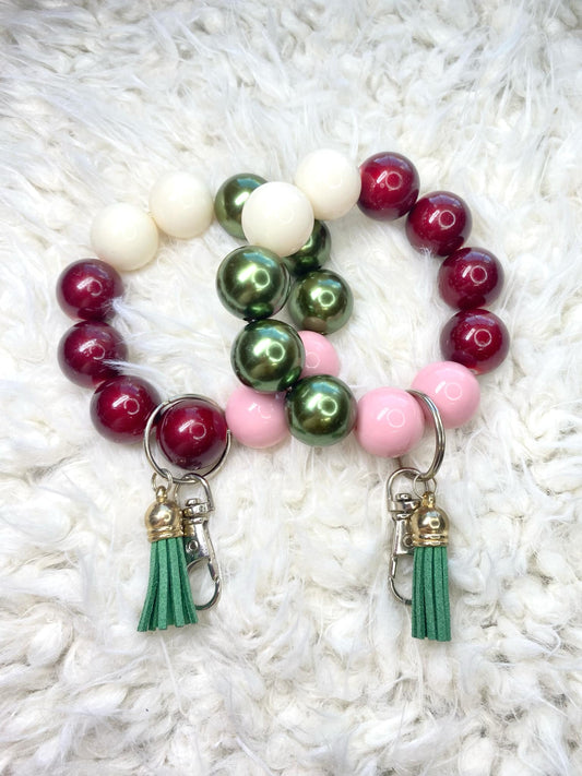 Keychain/Beaded Keychain/Handmade/Acrylic Beaded Wristlet Keychain/