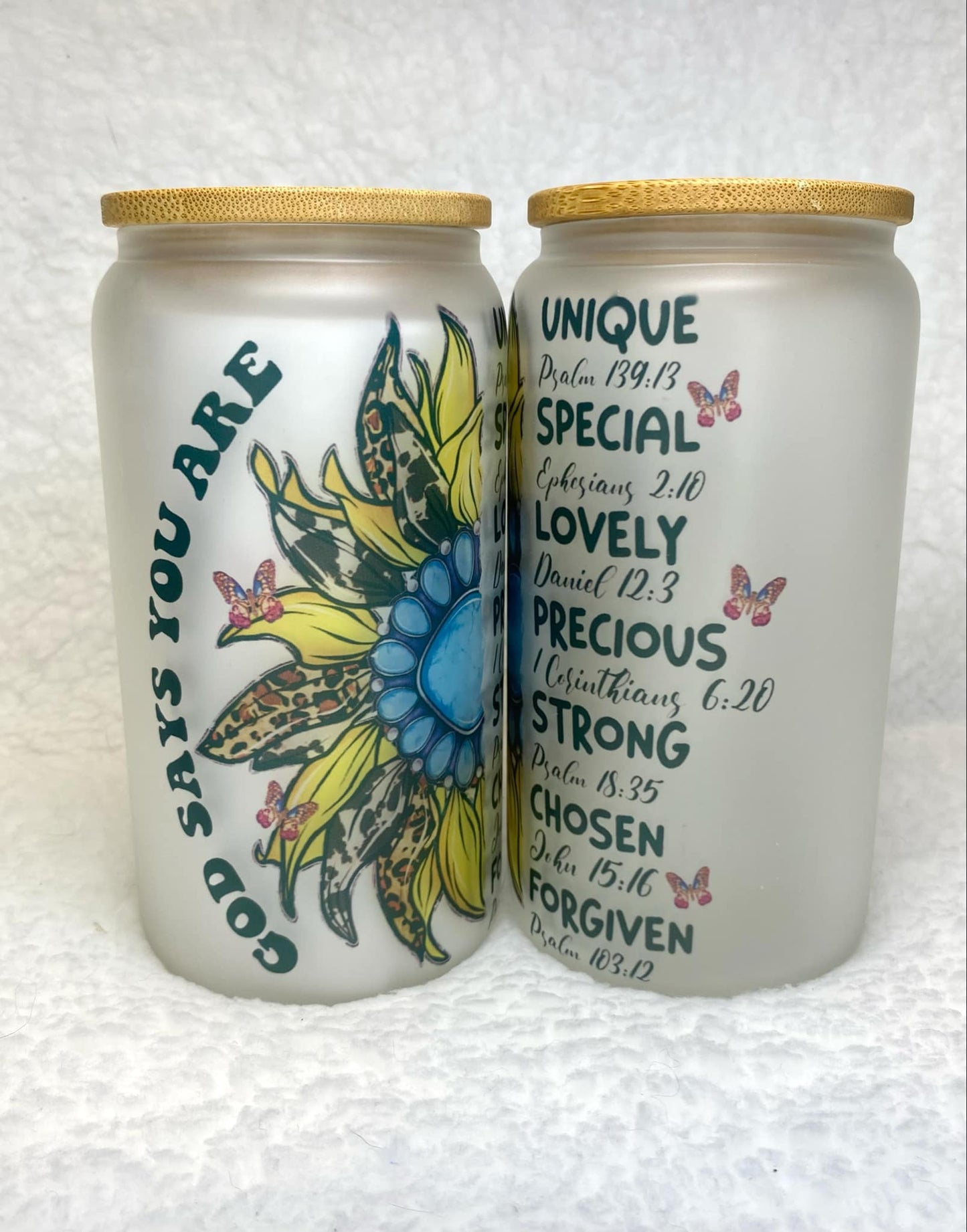 God Says You Are Frosted Glass Cup/Frosted Glass Libby Cup/Sublimation Glass Cup/Christmas Gift/Birthday Gift/Wedding Gift