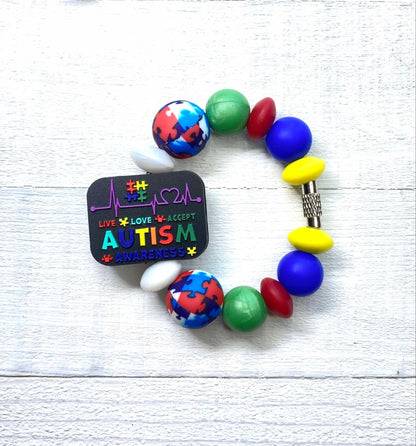 Autism Theme Cup Charms/Autism Theme/Charms/ Handle Accessory/ Accessory for Cups/Silicone Beads