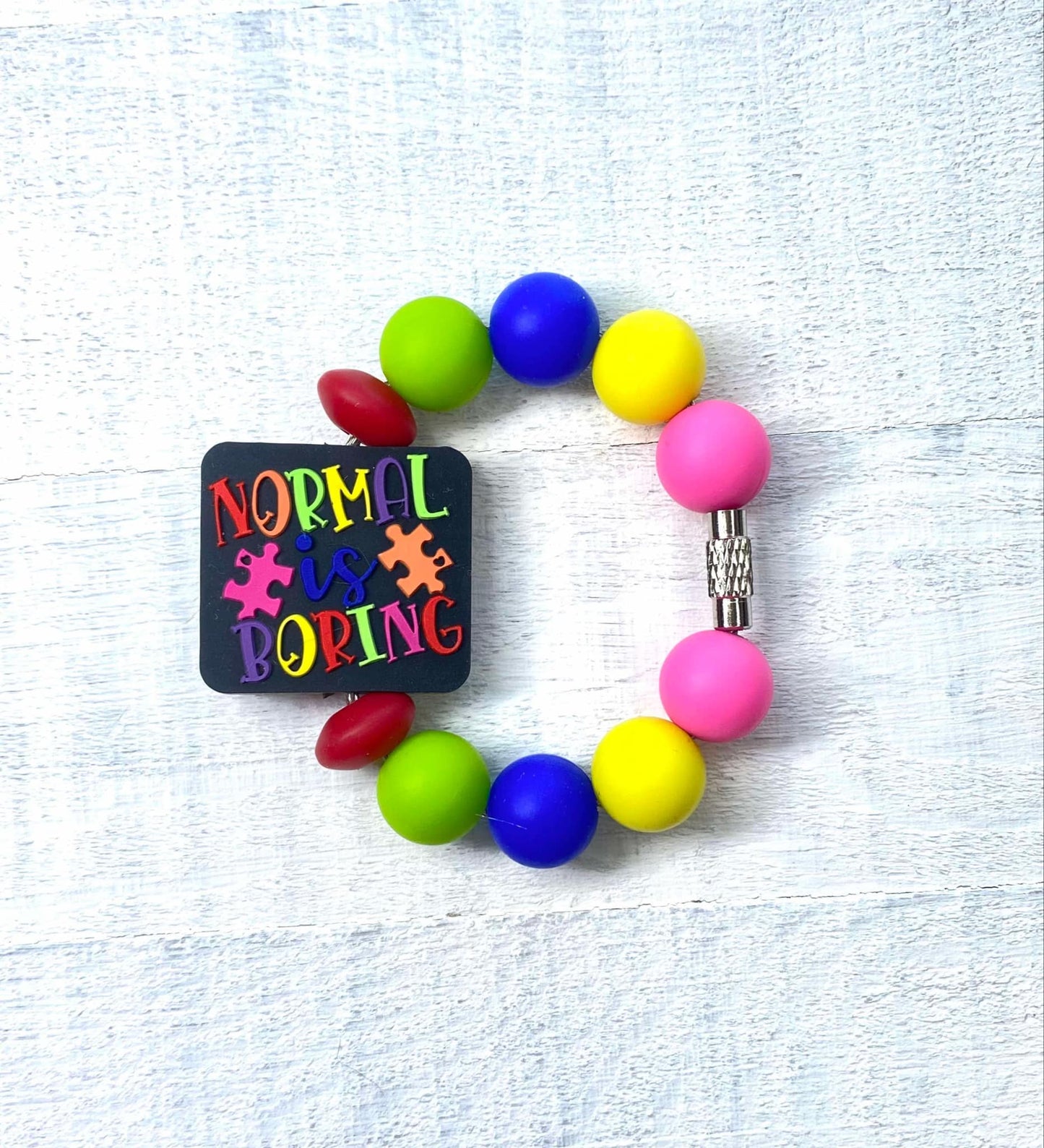 Autism Theme Cup Charms/Autism Theme/Charms/ Handle Accessory/ Accessory for Cups/Silicone Beads