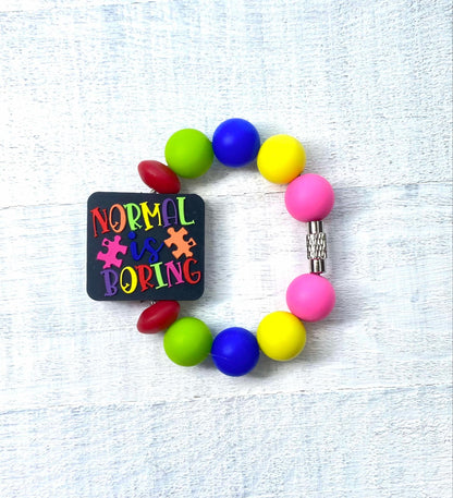 Autism Theme Cup Charms/Autism Theme/Charms/ Handle Accessory/ Accessory for Cups/Silicone Beads