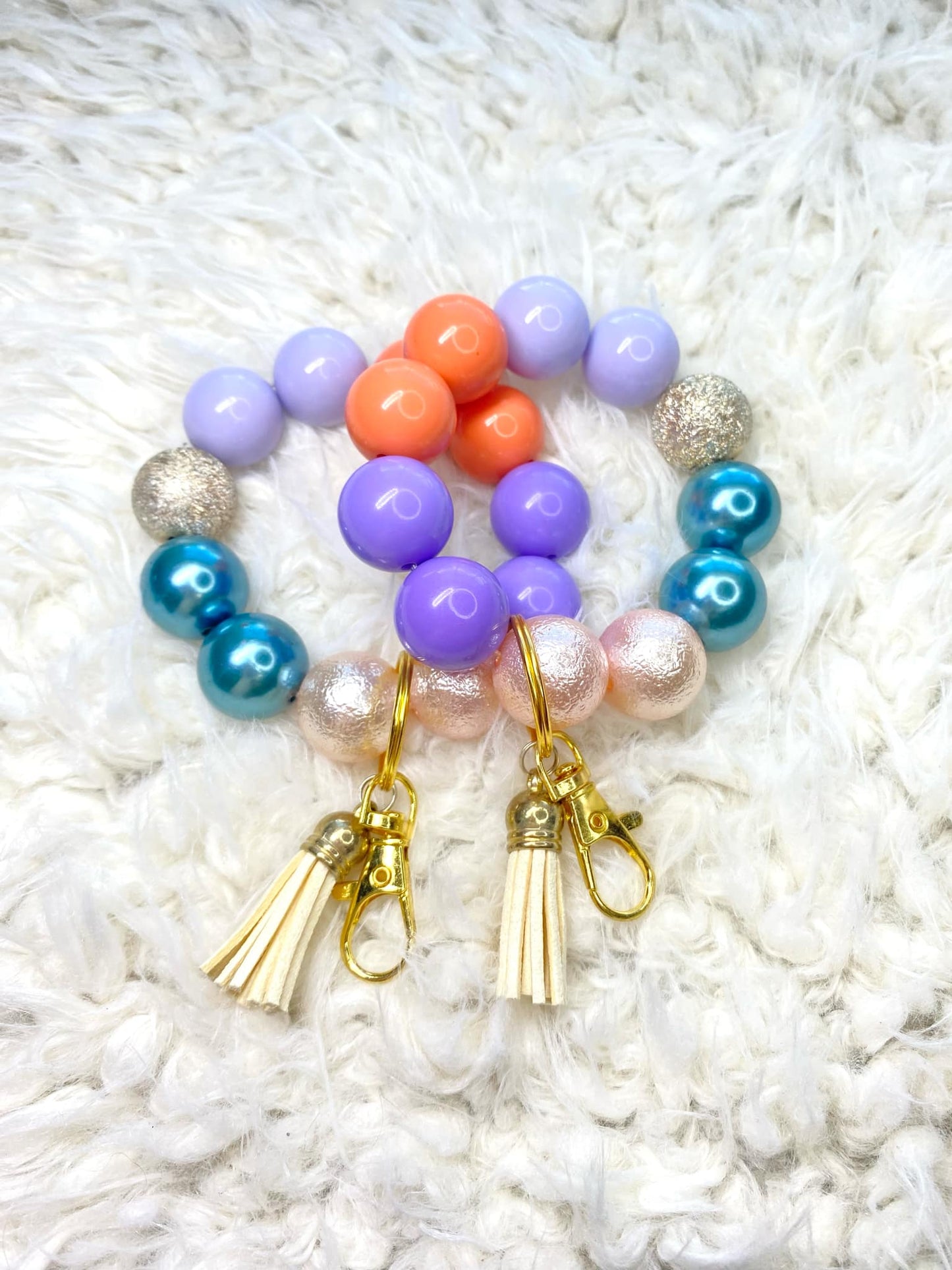 Beaded Keychain/Acrylic Keychain/Keychain/Handmade/Acrylic Bead Wristlet Keychain/Best Gift