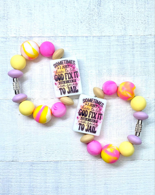 Let God Fix It Charm/ Charms/ Handle Accessory/ Accessory for Cups/Silicone Beads